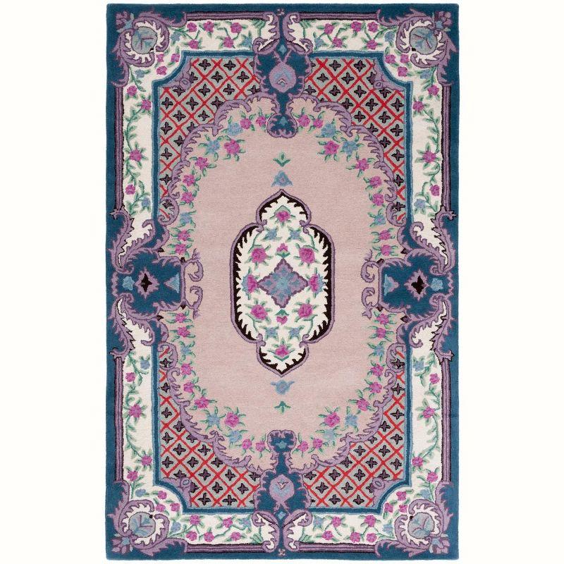 Luxembourg Floral Handmade Tufted Wool Pink/Ivory Area Rug