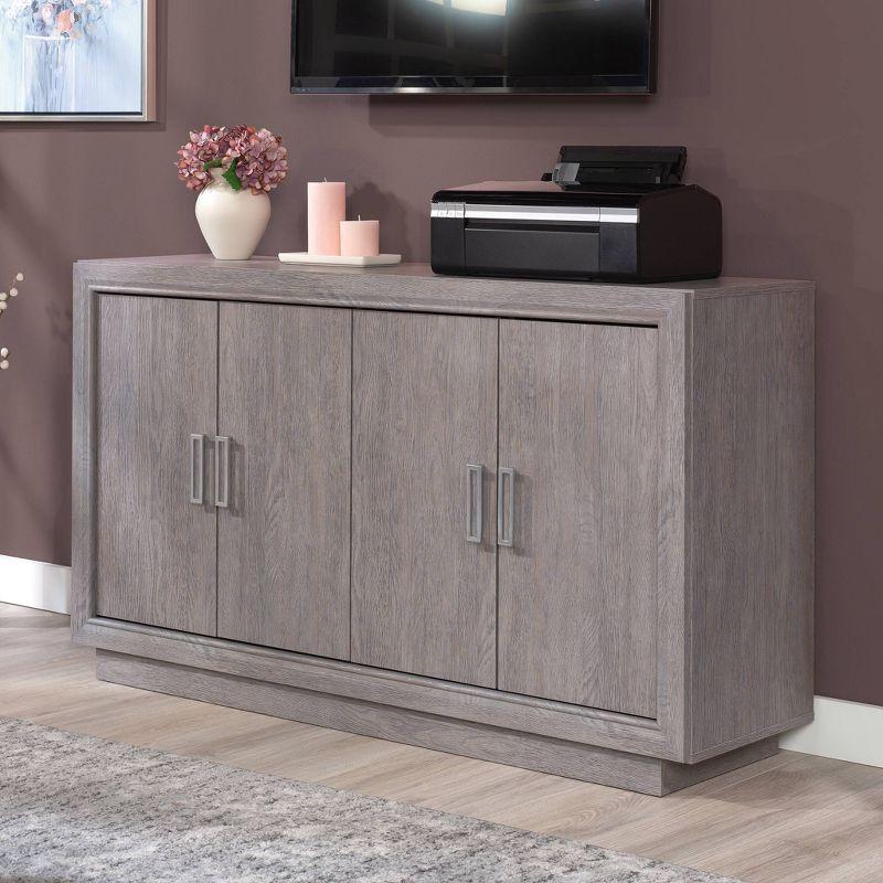 Ashen Oak 58" TV Credenza with Adjustable Shelves