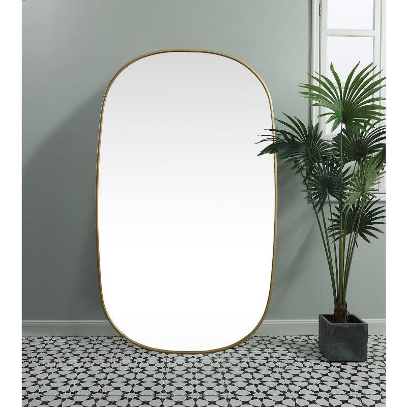 Brass Finish Full Length Rectangular Bathroom Mirror