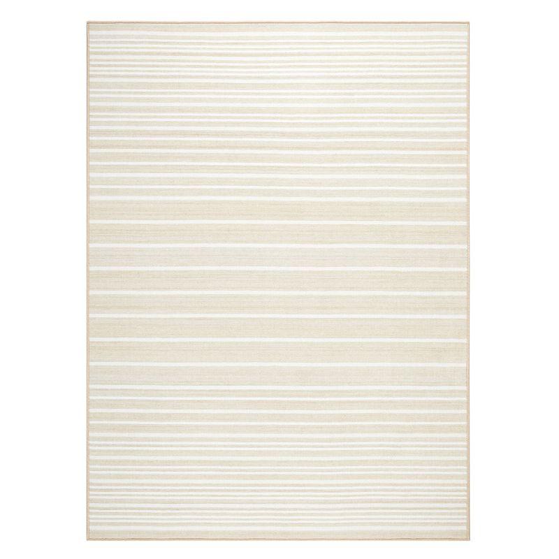 Town & Country Basic Layne Everwash Non-Slip Backing Area Rug Cream/Beige