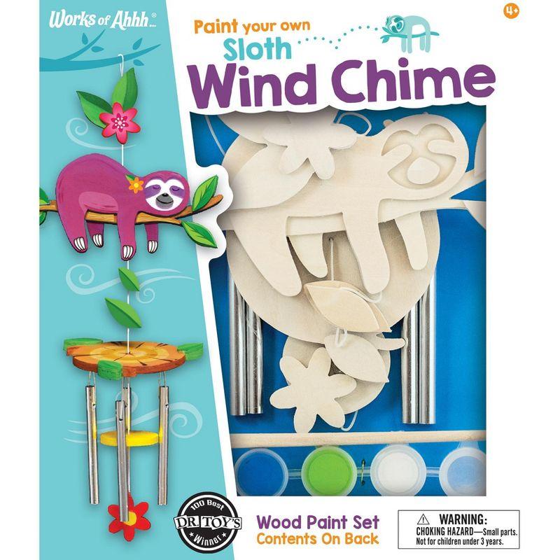 Sloth Wind Chime Wood Paint Kit with Acrylic Paints