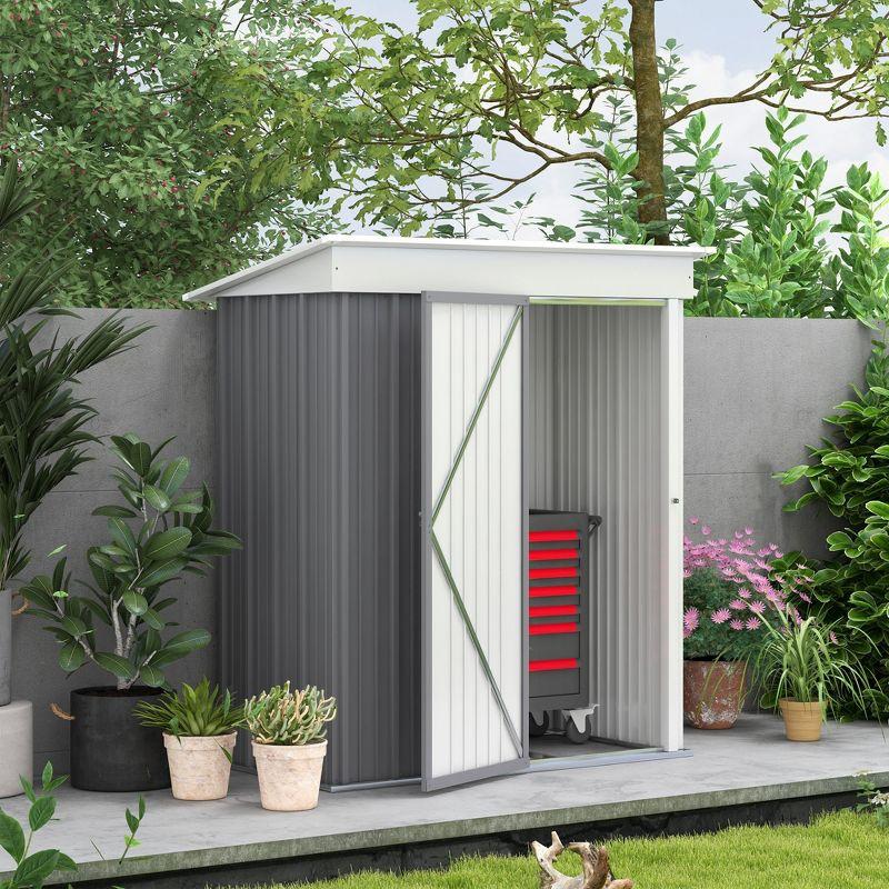 5 ft. W x 3 ft. D Metal Lean-To Storage Shed