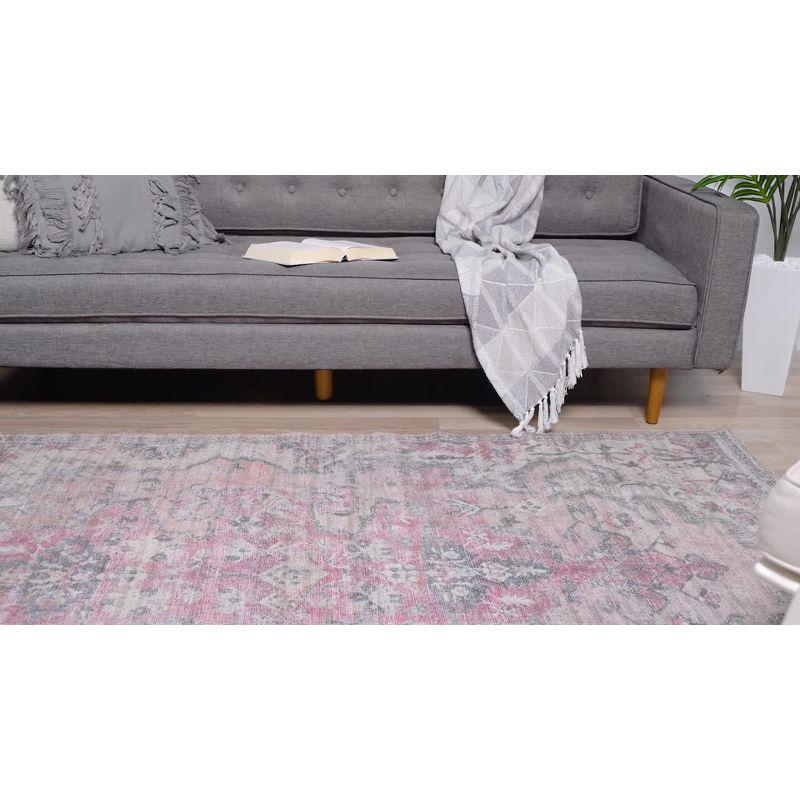 Unique Loom 2' 0 x 6' 0 Nostalgia Meknes Machine Washable Beige Pink Area Rug