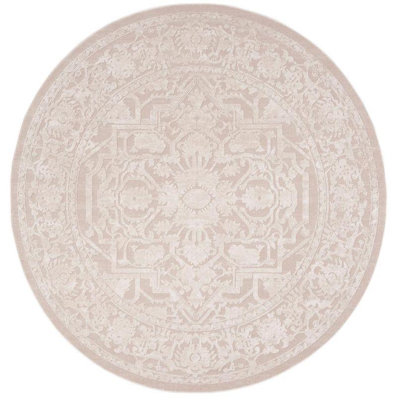 Reflection RFT665 Power Loomed Indoor Area Rug - 6'7" Round - Creme/Ivory - Safavieh