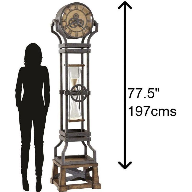 Howard Miller® Hourglass 77.5'' H Metal Grandfather Clock with Adjustable Chime Volume