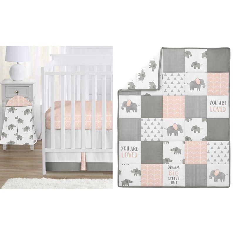 Elephant 4 Piece Crib Bedding Set