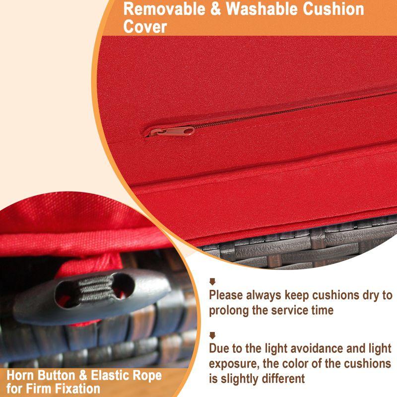 Latitude Run® 2-Pieces Patio Ottoman Set Outdoor Wicker Stool With Storage