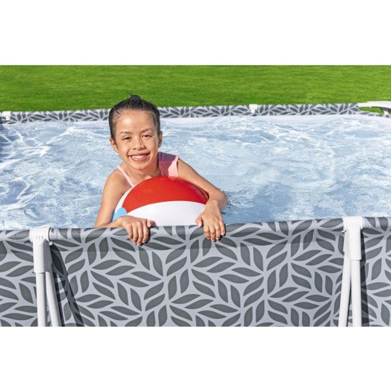 Bestway Steel Pro Rectangular Swimming Pool Above Ground Outdoor Backyard Framed Pool Set with 330 Gallon Filter Pump, 12' x 6' 7" x 26", Gray