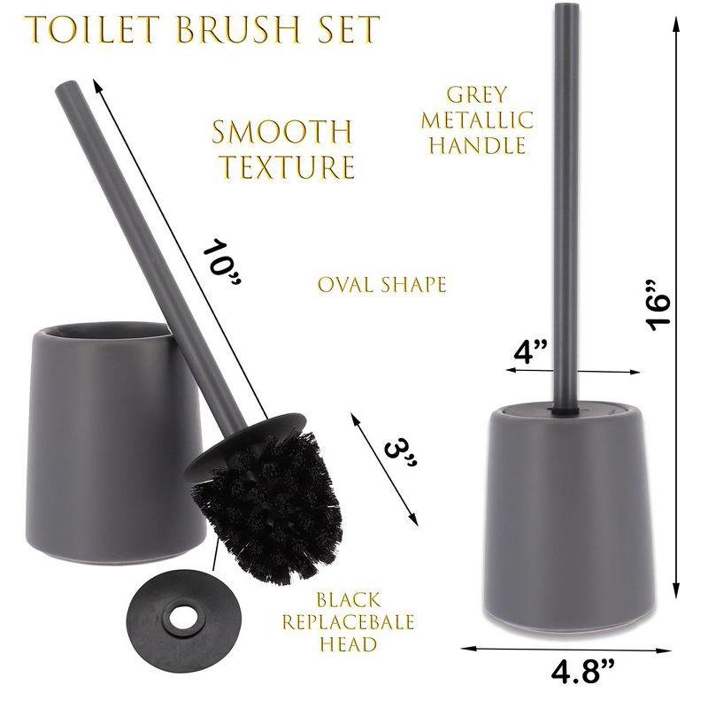 Evideco Smooth Ceramic Toilet Brush And Holder