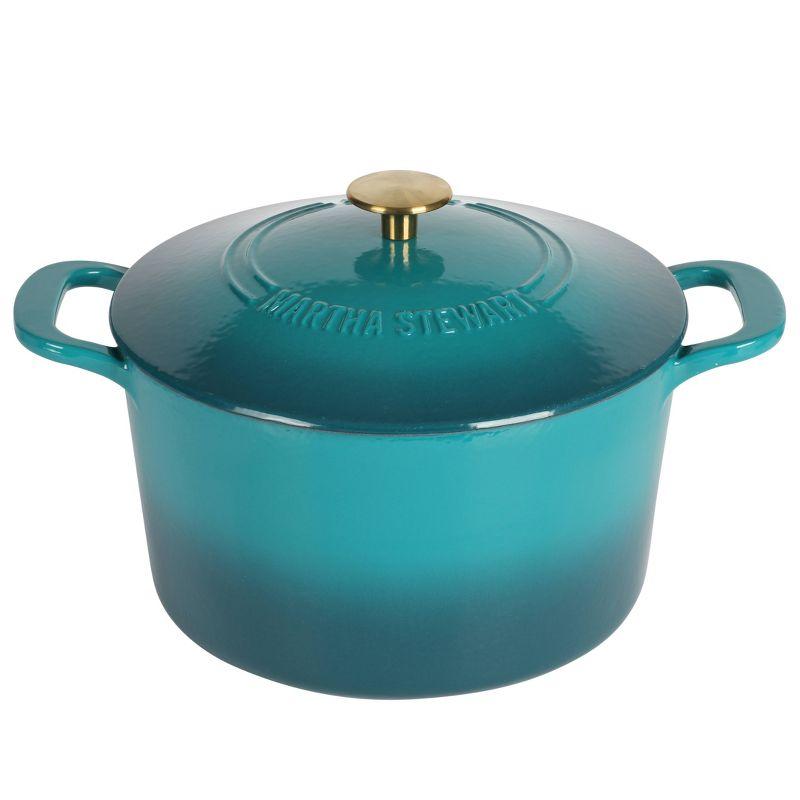 Martha Stewart Gatwick 7 qt. Cast Iron Round Dutch Oven with Lid