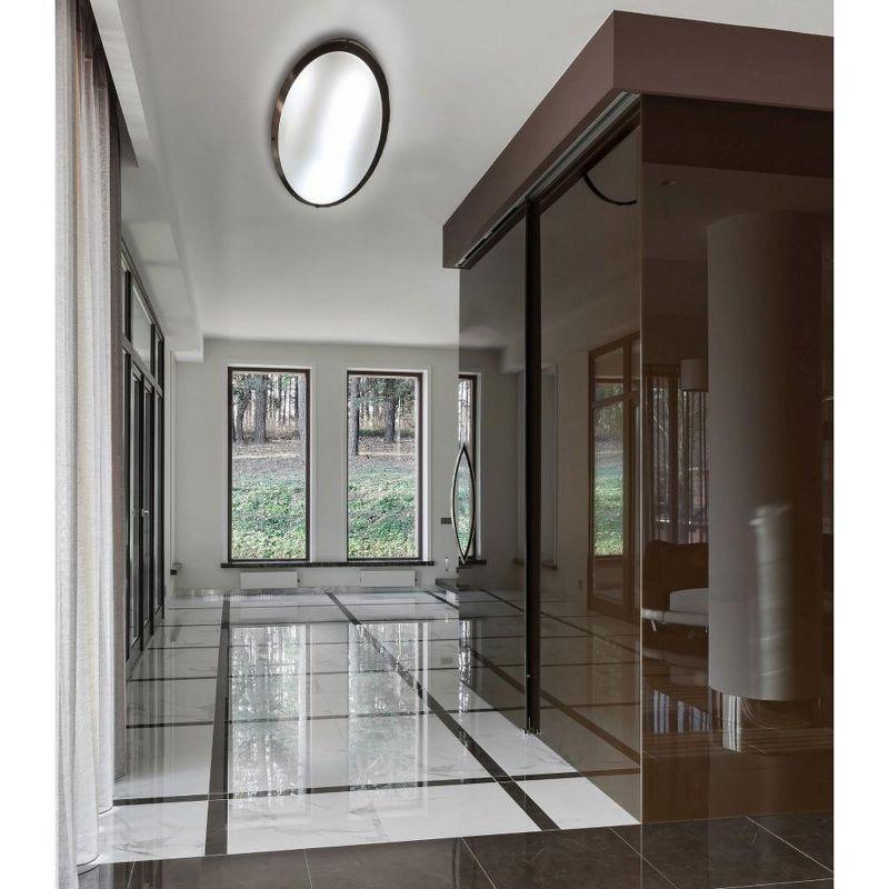 Access Lighting Solero Oval 1 - Light Flush Mount in  Brushed Steel