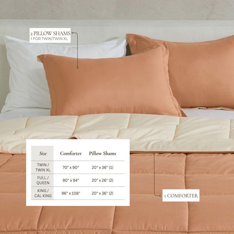 FreshFolds Reversible Microfiber Comforter Set with Shams