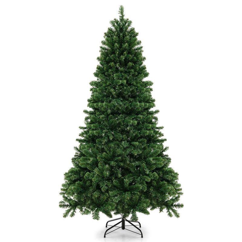 Costway Artificial 7ft Xmas Tree PVC Branch Tips 700 LED Lights