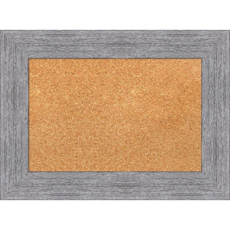 Amanti Art Natural Cork Board Framed Bark Rustic Grey Bulletin Board 23 in. x 17 in.