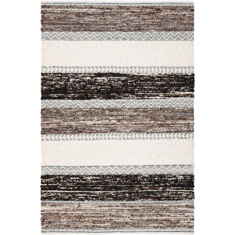 Pante Macassar Southwestern Hand-Woven Cotton/Wool Brown/Ivory/Black Area Rug
