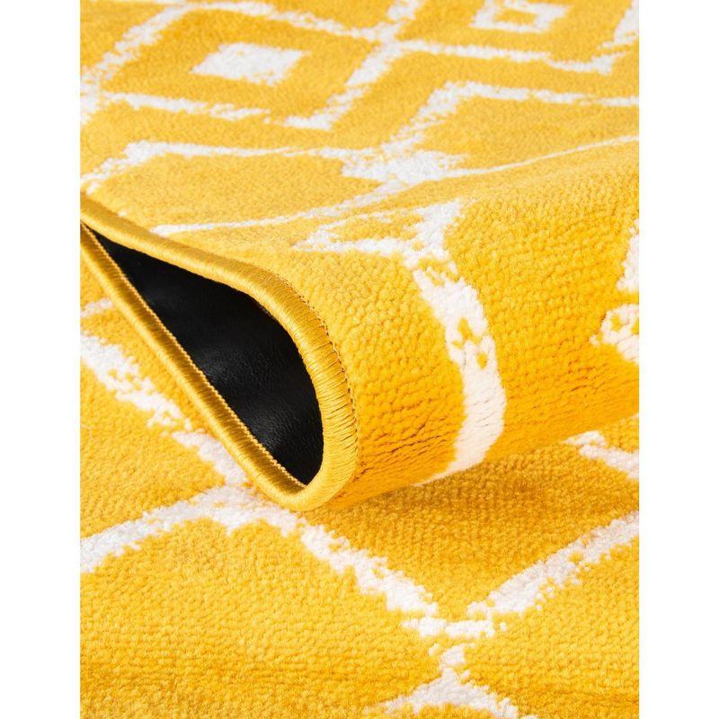 Yellow Geometric Trellis 8' x 10' Synthetic Area Rug