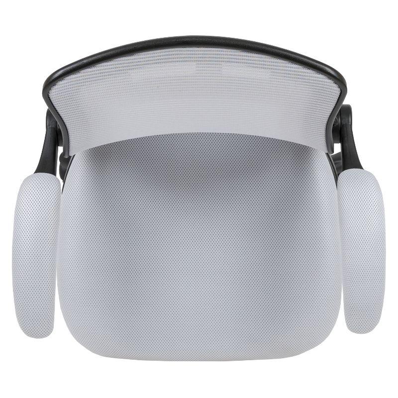 Mid-Back Mesh Ergonomic Drafting Chair with Foot Ring and Flip-Up Arms