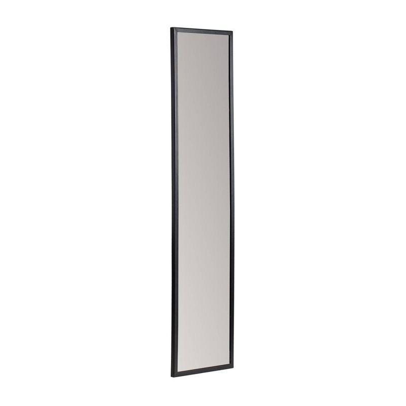 Brewster Trina Black Rectangular Mirror: Sleek Full-Length, Modern Style, Metal Frame, Wall Mounted, 48x12 inches