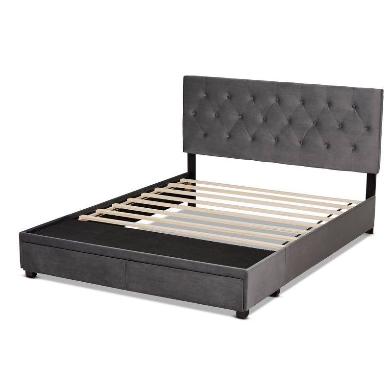 Caronia Velvet Upholstered 2 Drawer Platform Storage Bed - Baxton Studio