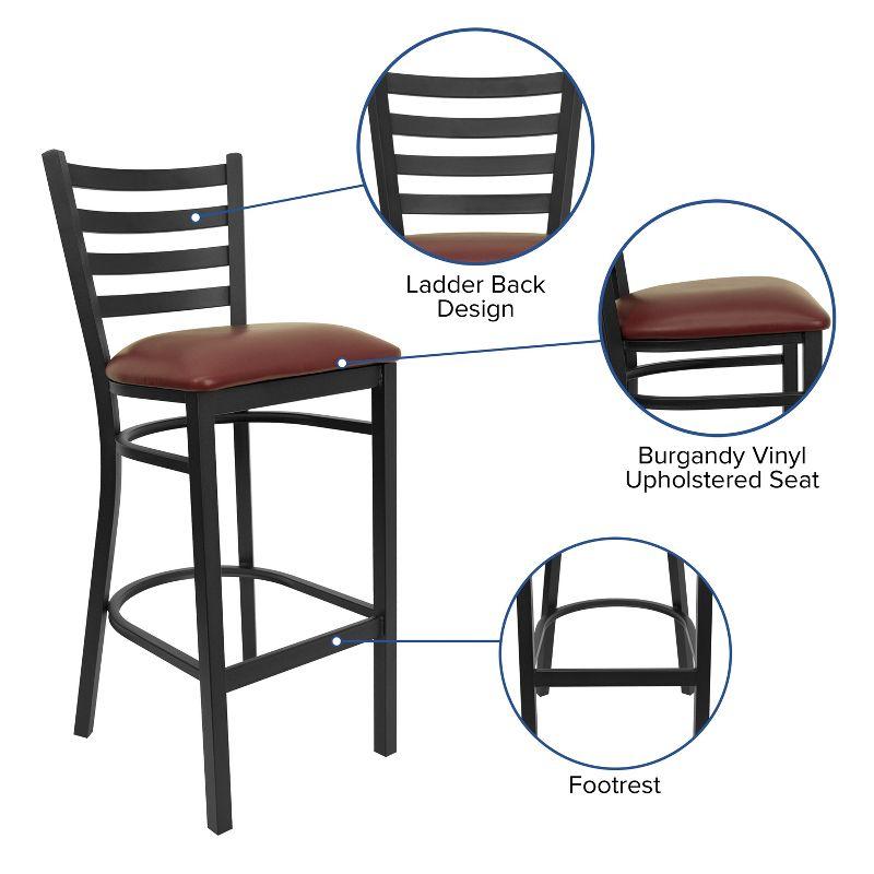 Flash Furniture Brixton Hercules Series Ladder Back Metal Restaurant Barstools