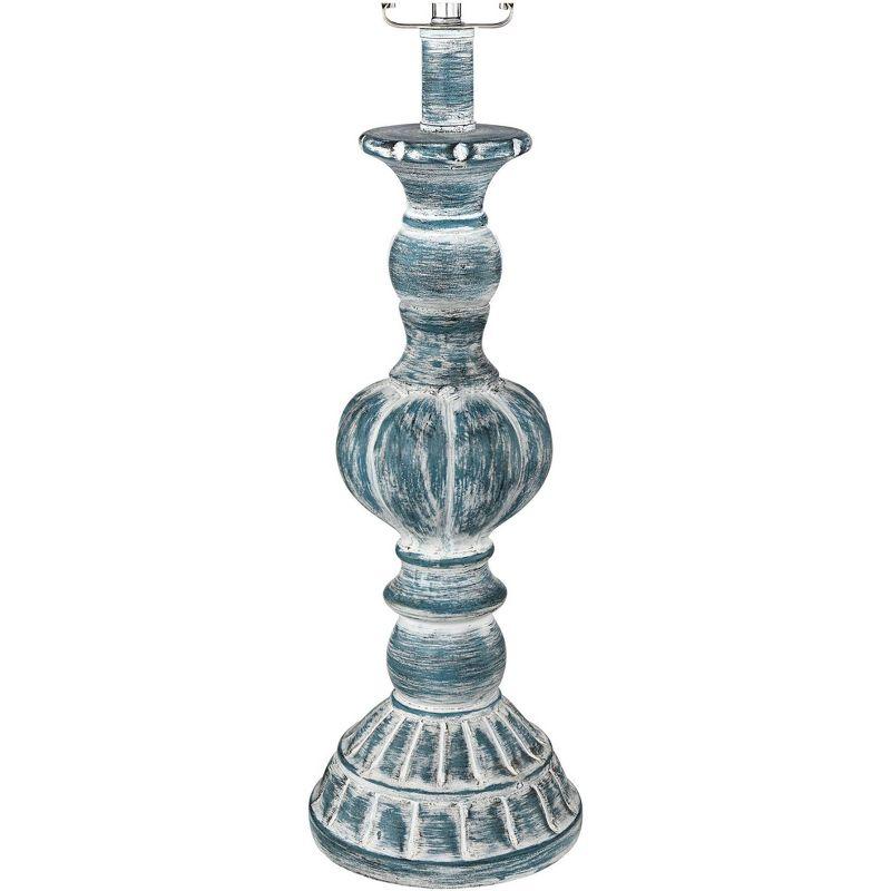 Regency Hill Tanya Traditional Table Lamps 26 1/2" High Set of 2 Blue Washed Tapered Drum Shade for Bedroom Living Room Bedside Nightstand Office Kids