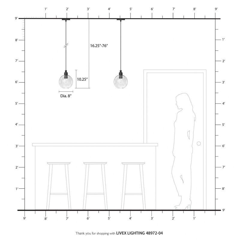 Livex Lighting Downtown 1 - Light Pendant in  Black/Brushed Nickel