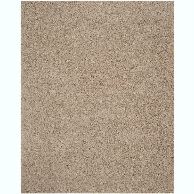 Athens Beige Synthetic Shag Area Rug 8' x 10'