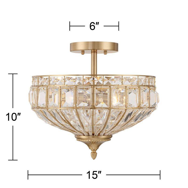 Vintage Elegance 18" Gold Crystal Bowl Ceiling Light