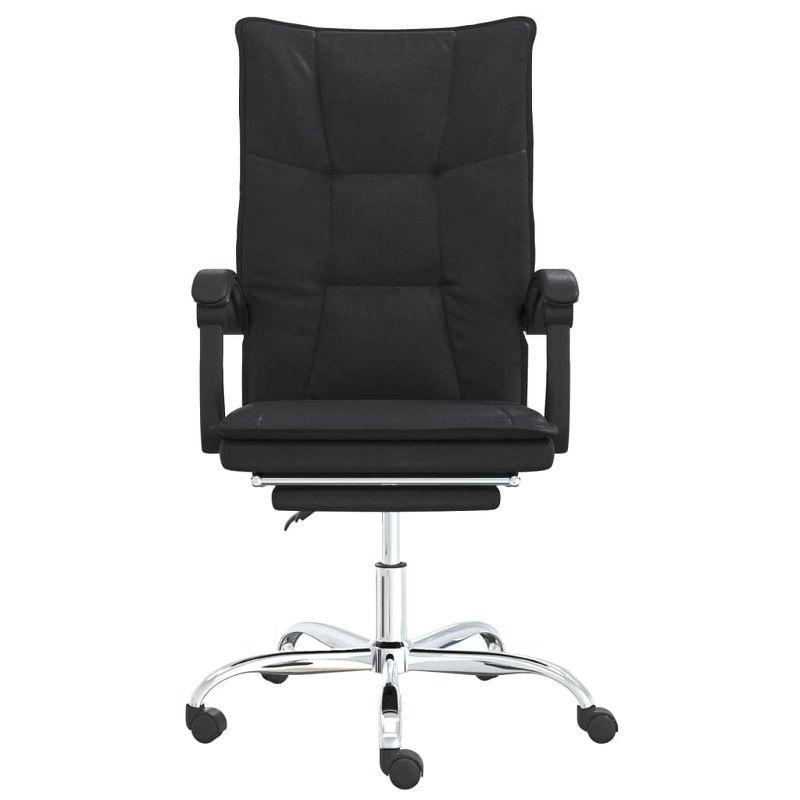 Black Faux Leather Reclining Office Chair with Fixed Arms