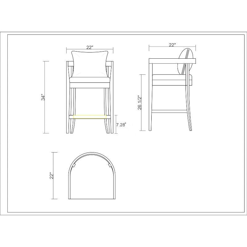 Ritz Beech Wood Counter Height Barstool - Manhattan Comfort