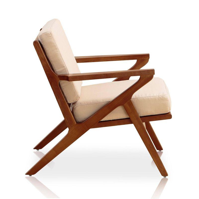 Martelle Cream and Amber Twill Weave Solid Ashwood Accent Chair