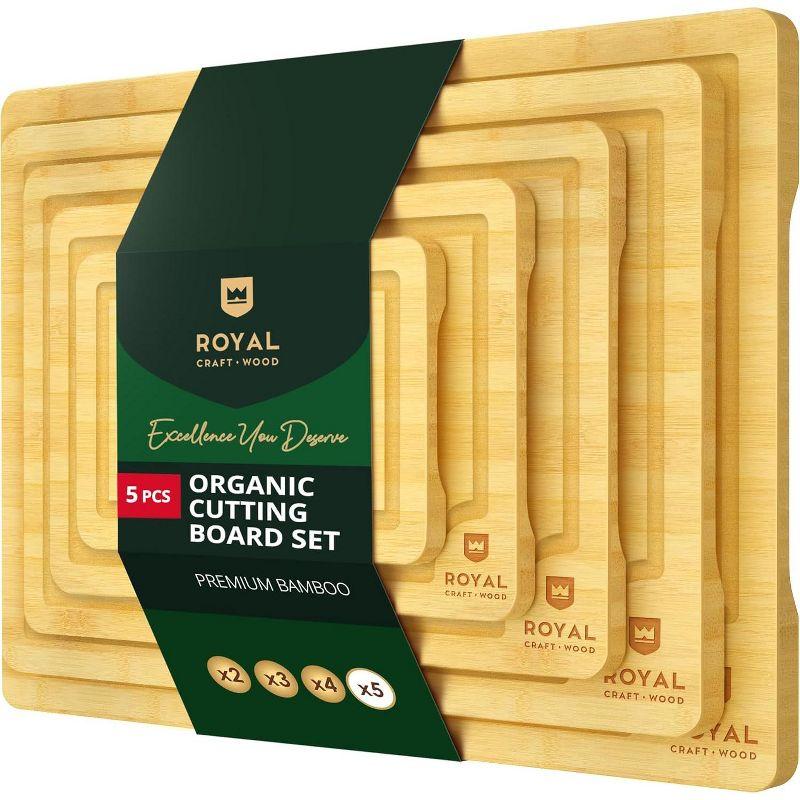Royal Craft Wood Bamboo Cutting Board Set of 5