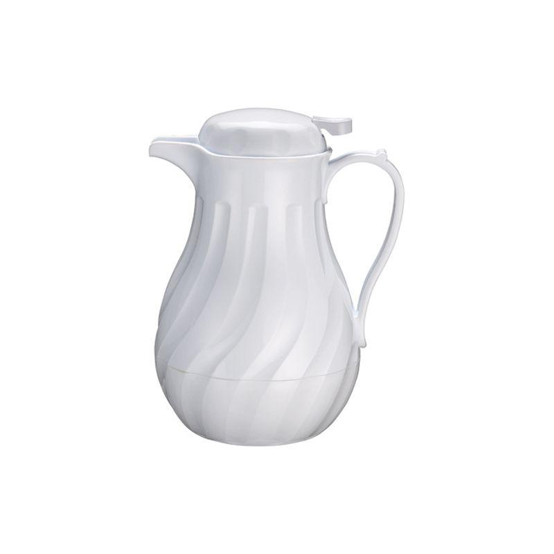 White Swirl Design 64 oz Insulated Beverage Carafe