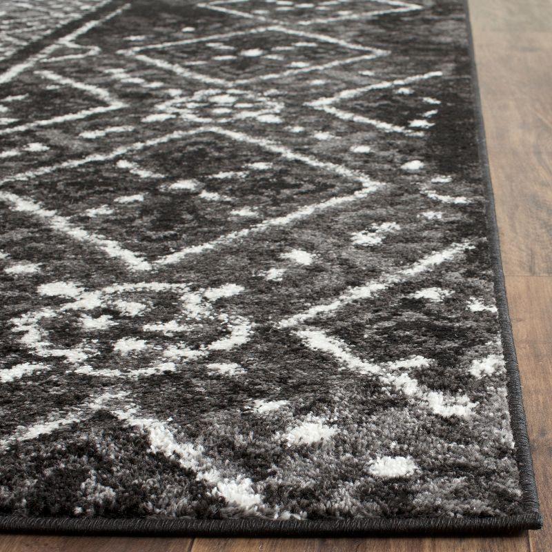 Adirondack ADR111 Non-Shedding Power Loomed Indoor Runner Rug - Black/Silver - 2'6"x10' - Safavieh