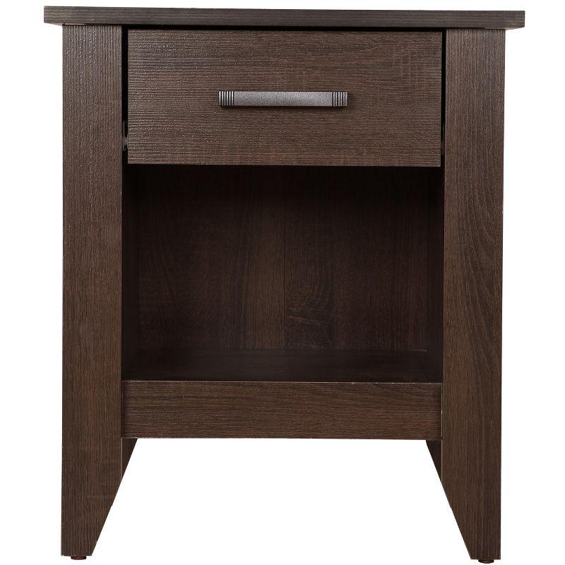 Passion Furniture Lennox 1-Drawer Wenge Nightstand (24 in. H x 21 in. W x 18 in. D)