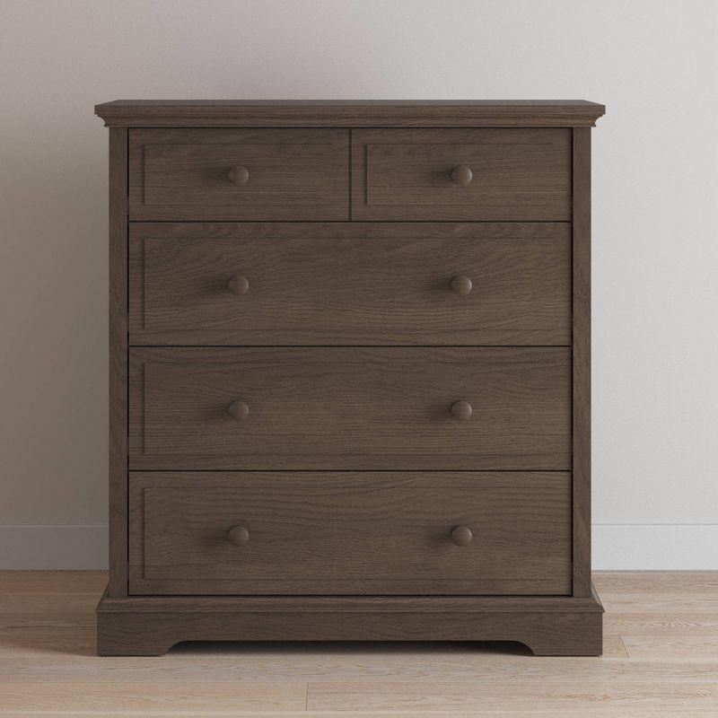 Slate Pine and MDF 4-Drawer Nursery Chest with Soft Close