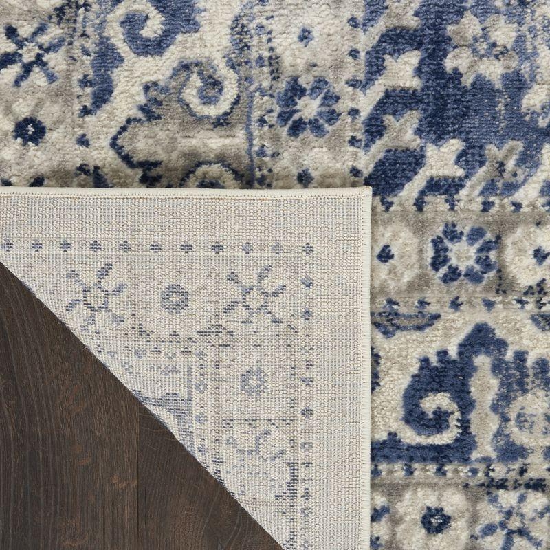 Ivory Blue Cyrus 8' x 10' Synthetic Reversible Area Rug