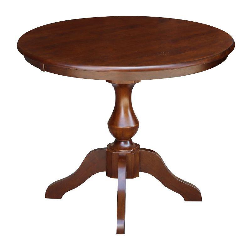 International Concepts 36" Round Top Pedestal Table-28.9" H Dining Table, Espresso