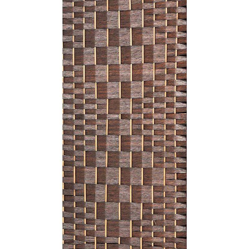 Brown Diamond Weave Bamboo Fiber 6-Panel Room Divider