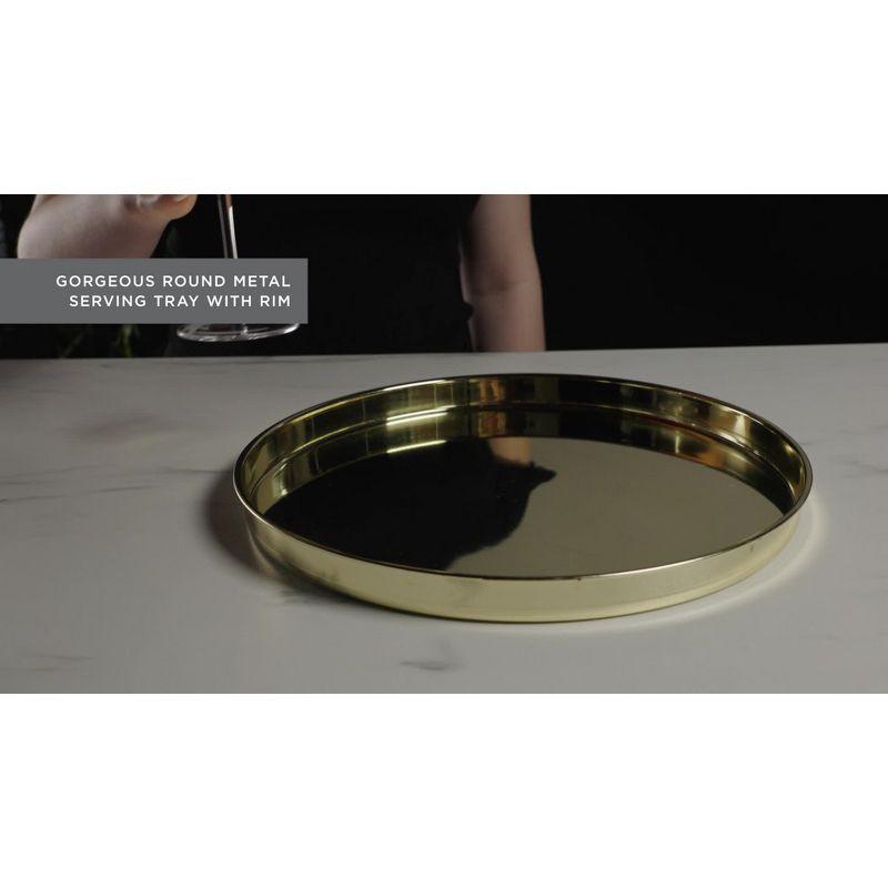 Round Serving Tray in Gold