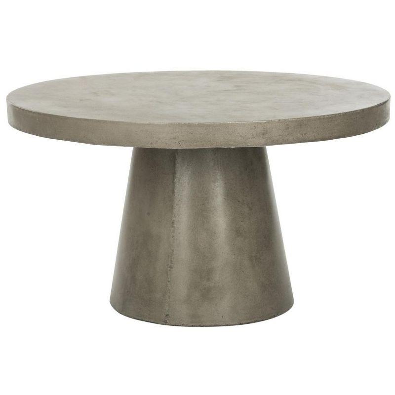 Delfia Concrete Round Indoor/Outdoor Coffee Table - Dark Grey - Safavieh