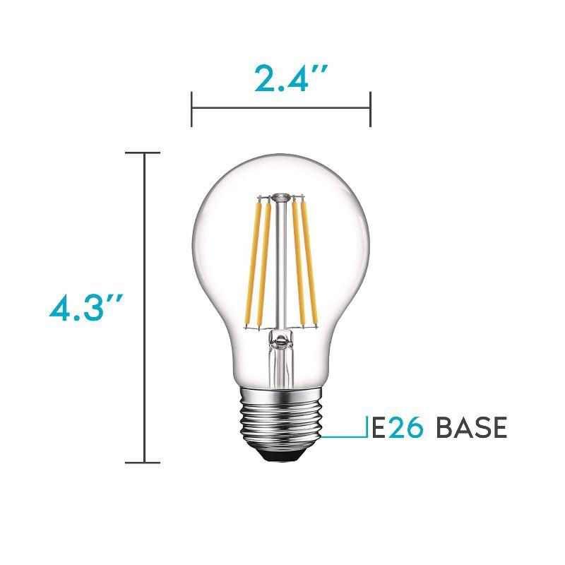 8 Watt (60 Watt Equivalent), Edison A19 LED, Dimmable Light Bulb, E26/Medium (Standard) Base