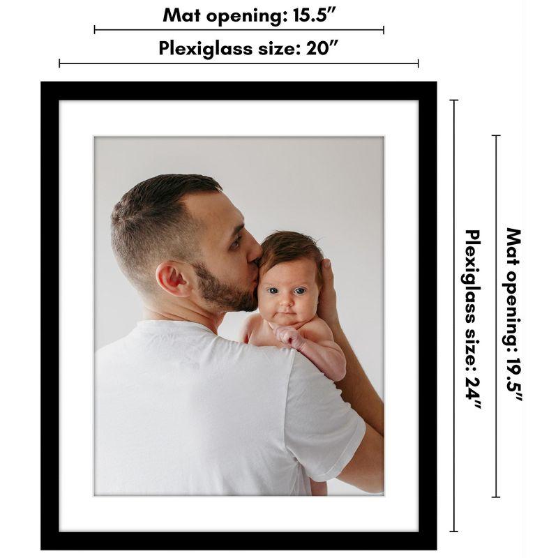 Americanflat Poster Frame - Wooden Picture Frame with Mat and Plexiglass Cover