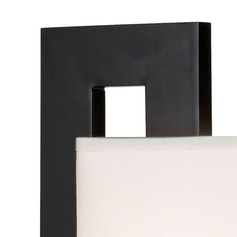 360 Lighting Floating Square 20 1/2" High Small Rectangular Modern Accent Table Lamp Pull Chain Black Metal Single White Shade Living Room Bedroom