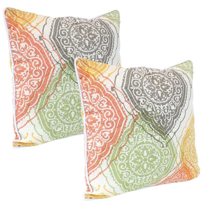 16" x 16" Polyester Square Outdoor Throw Pillows, 2 Count