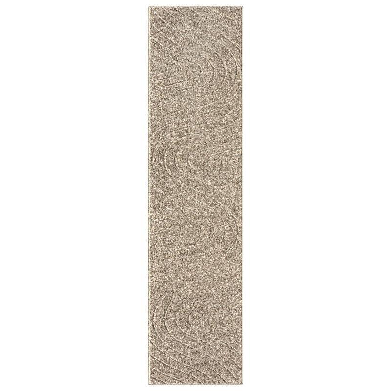 Luxe Weavers Modern Geometric Wave Beige 6x9 Area Rug