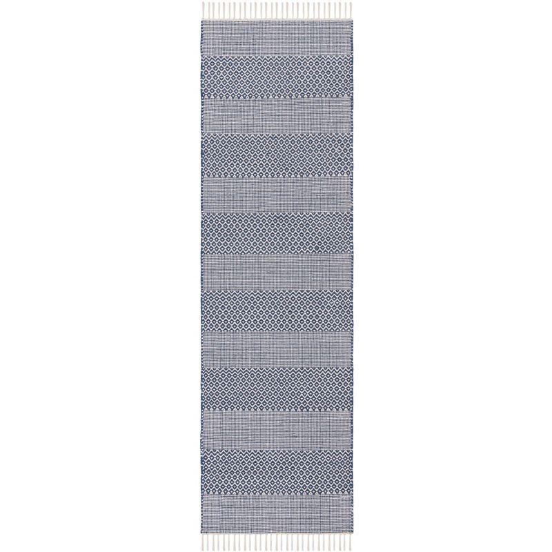 Montauk MTK330 Hand Woven Indoor Runner Rug - Ivory/Navy - 2'3"x14' - Safavieh