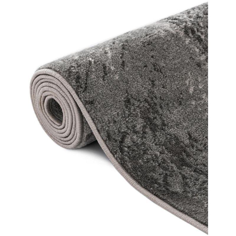 Dark Gray 9' x 12' Stain-Resistant Rectangular Area Rug