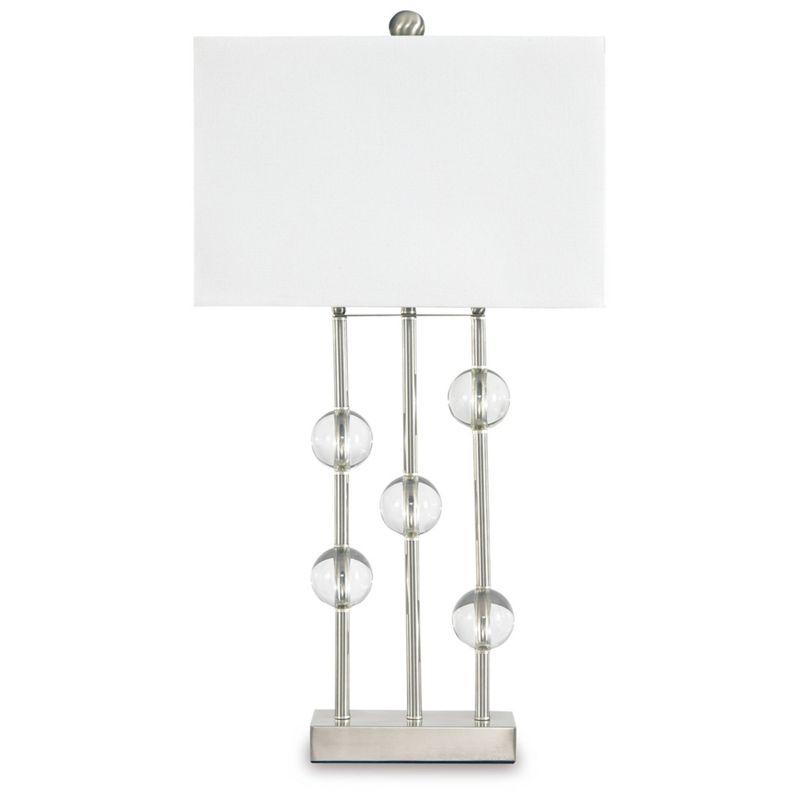 Jaala Metal Lamp Clear/Silver - Signature Design by Ashley: Crystal & Metal Base, 3-Way Switch, UL Listed