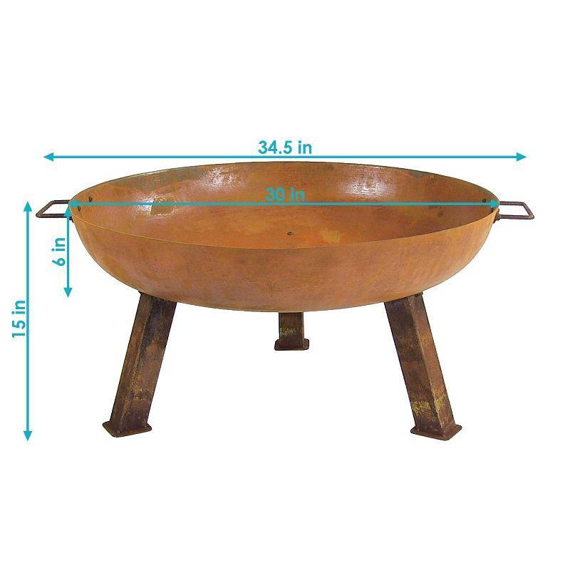 SunnyDaze Decor Union Round Wood-Burning Steel Finish Cast Iron Outdoor Raised Fire Pit Bowl